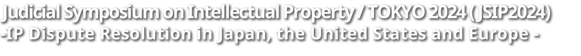 Judicial Symposium on Intellectual Property TOKYO 2024 JSIP2024 - IP Dispute Resolution in Asia -